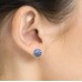 E088LB Sparkling 8mm Crystal Cluster Ball Earrings - Lt Blue
